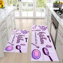 Purple Kitchen And Dining Set With Anti-Slip Doormat The First Line Of Home Aesthetics | Slip-Resistant And Easy-To-Clean, Redefining Floor Design.Ideal For Kitchens, Entryways, Bathrooms, Balconies, And More. - Multicolor - View 4