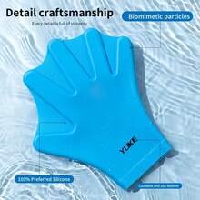 Silicone Hand Paddles Swimming Equipment, Adult Training Learning Swimming Freestyle Diving Hand Gloves - Yellow - View 9