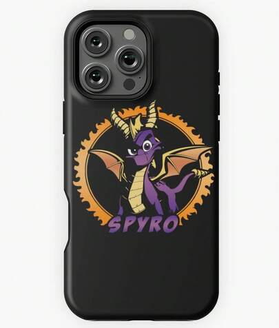 Funda para Teléfono con Diseño del Dragón Travieso Spyro para iPhone 16 15 14 13 12 11 Pro Max