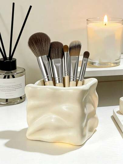 1 Stück Kreative Aufbewahrungsglas aus Harz, hochwertiges Wohnzimmer Ornament, Aufbewahrung für Schminbpinsel auf dem Schreibtisch, Büroaccessoire, Kosmetik Organizer und Stifthalter für Zuhause/Büro