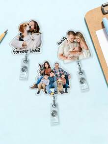 Customized Photo Badge, Custom Photo Badge Reel, Personalized Retractable ID Holder,Personalized Face Badge, Custom Badge Buddy, Customized Nurse Badge, Customized ID Holder, Personalized Retractable Badge Reel, Cute Badge Reel - Multicolor - View 8