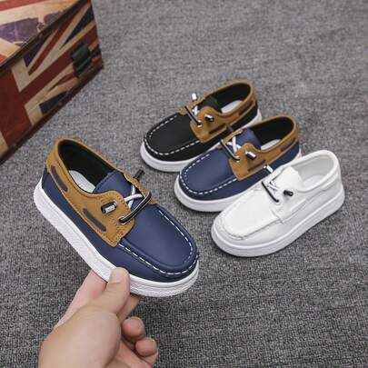 1 đôi giày thể thao lười biếng unisex cho trẻ em, thiết kế phối màu retro thời trang, giày đế bằng thoải mái, thoáng khí, phù hợp cho mặc hàng ngày, đi học và mọi mùa.