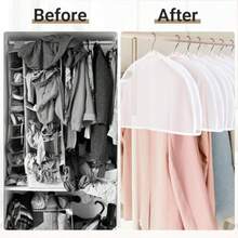 Fundas de hombro para colgar ropa 24 x 12 x 2 pulgadas paquete de 24 fundas de hombro de plástico transparente transpirable para clóset playera traje chamarra chamarra vestido vestido - Translcido - Ver 5