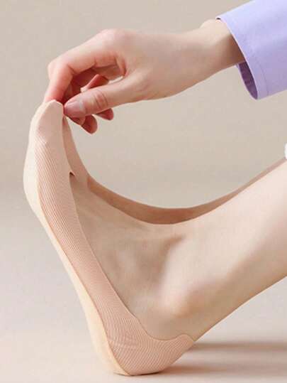 1/5 Pairs Of Summer Women's Socks, Shallow Mouth Invisible Crew Socks, Short Socks, Bow Design, Silicone Non-Slip And Non-Dropping Heel, Sweat And Moisture Wicking, Suitable For Daily Wear, Travel Out, Can Be Matched With A Variety Of Shoes, Essential Sports Socks For Casual Travel, Mother's Day Gift