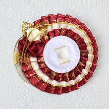 1个复古设计徽章夹，11种颜色可选，流苏蝴蝶翅膀玫瑰褶皱圆形徽章夹，手工DIY成品，动漫卡通游戏角色扮演周边徽章夹，ACG名人粉丝周边，宅男配件，漫展角色扮演服装装饰 - A - 查看 16