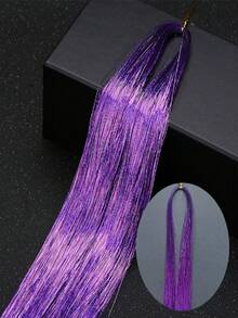 Elegant Shiny Solid Color Wig Piece For Women, Suitable For Casual, Party, Anniversary, Valentine's Day, Mother's Day, Halloween, Christmas, Back To School, Girlfriend Birthday Gift - A - View 5