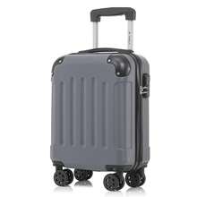 YONSLY 16 Inch Suitcase With Detachable Wheels 360° Combination Lock Double Zipper Soft Rubber Handle Trolley Travel Suitcase For Vacation - 深灰色 - 查看 10
