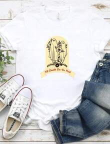 1pcsToday You Are You That Is Truer Than True DTF Transfer, Reading Friends  DTF,  Birt180g-Summer Outfits For Women Shine Cotton Tops Casual Going Out Short Sleeve Tees - 白色 10 - 查看 1