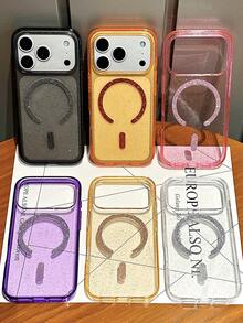 奢華閃粉透明磁吸手機殼，適用於 iPhone 17 Pro Max、17 Pro、17、16 Pro Max、16 Pro、16、15 Pro Max、15 Pro、15、14 Pro Max、14 Pro、14、13 Pro Max、13 Pro、13，磁吸無線充電防摔保護殼 - 無色 - 查看 7