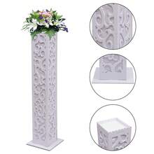 8 Pcs Flower Columns, 120cm/47.24 Inch Tall Carved Hollow-Out Wedding Basket Set, Auspicious Cloud Pattern, Flower Displays, Wedding Decorations, Birthday Parties - White - View 5