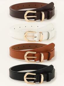 Ladies' Casual Business Retro Versatile Buckle Leather Belt Summer, School Fall, Autumn, Halloween - Brown - View 9