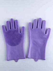 1pc Silicone Dishwashing Gloves, Durable Waterproof Rubber Gloves For Bathing - Type a - View 16