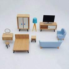Muebles y decoración para casa de muñecas, adecuados para decorar habitaciones, TV, cama, armario, tocador, sofá y talla grande! - Multicolor - Ver 14