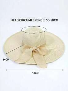 1pc Women's Butterfly Decor UV Protection Bohemian Style Sun Hat, Summer Boho,Beach,Vacation - Multicolor - View 5