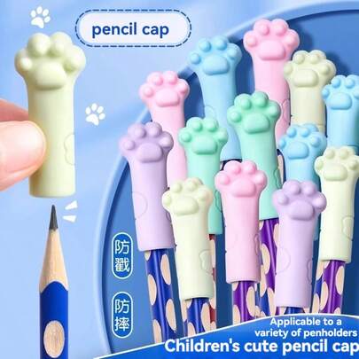 Bộ 10 cục tẩy hình dấu chân mèo dễ thương (màu sáng: hồng, xanh dương, xanh lá cây, vàng) kèm nắp bút chì, làm từ chất liệu PP bền chắc, thích hợp sử dụng ở trường học, văn phòng, nhà riêng - Tương thích với bút bi, bút chì, bút dạ - Lý tưởng cho học sinh, giáo viên, người yêu mèo, vật dụng thiết yếu trong khuôn viên trường, thiết kế thú vị, bề mặt nhẵn mịn.