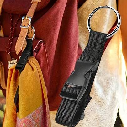 1pcPortable Backpack Expansion Strap With Luggage Buckle, Backpack Hanging Buckle, And Quick-Release Buckle, Mountaineering Bag Hanging Strap, Outdoor Travel Backpack Strap With Hookable Luggage Tie-Down Strap - Equipped With Quick-Release Buckle - Lightweight And Easy To Use - For Reinforcement And Securing Backpacks, Suitcases, And Handbags, Featuring Durable Straps And Mtifunctional Buckles To Ensure Transport Of Luggage [Holiday Gift For Wife And Mother] Random Style And Color Sent