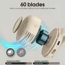 Portable Quiet Bladeless Waist Clip Fan, USB Rechargeable 3-Speed Adjustable, Hands-Free Body Cooling Device, Suitable For Construction Workers, Students In Summer - Multicolor - View 5