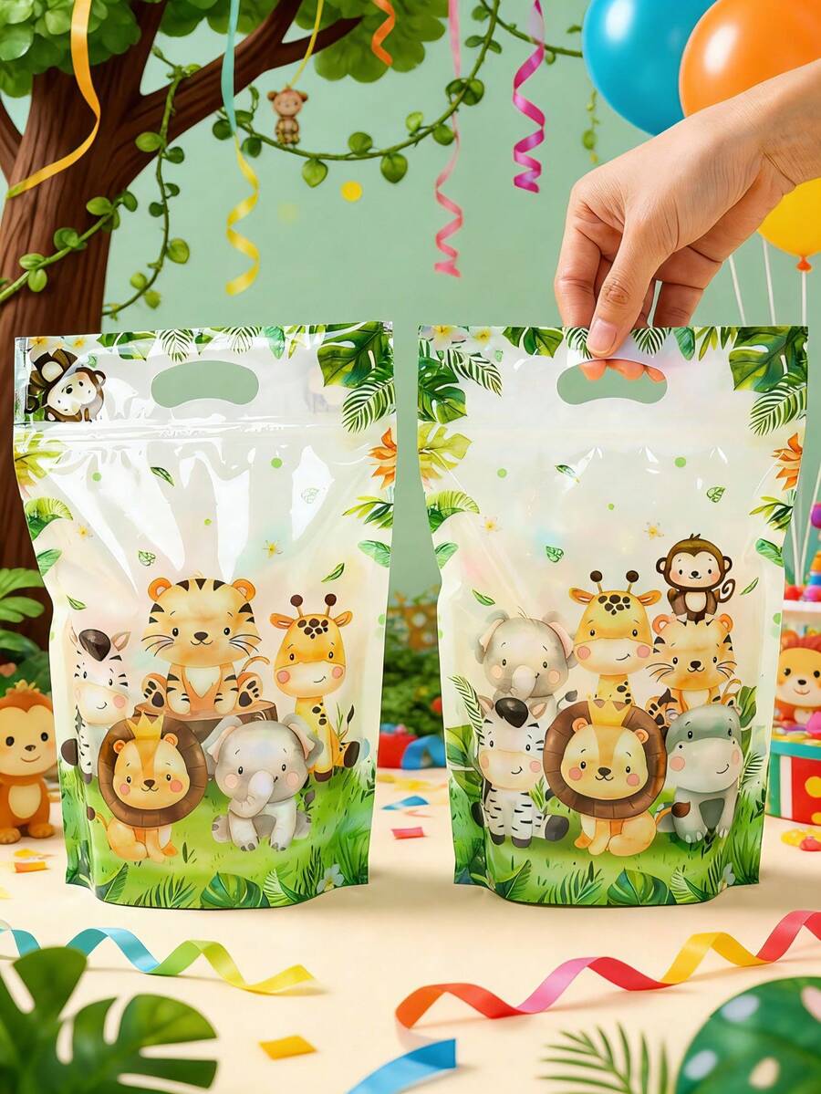 25 Sacolas de Presente com Estampa de Animais da Selva, Ideais para Lembrancinhas de Aniversário, Artigos para Festa com Tema de Animais da Selva, Decoração com Animais da Selva, Sacolas para Doces em Festas com Tema Selvagem, Sacolas para Lembrancinhas de Chá de Bebê, Sacolas Decorativas para Chá Revelação de Gênero, Sacolas para Chá de Panela, Sacolas para Doces em Casamentos, Sacolas de Compras, Sacolas para Assar Biscoitos, Sacolas para Armazenar Nozes e Cereais, Decoração de Mesa de Jantar, Decoração de Quarto, Presentes de Aniversário e Lembrancinhas de Festa.