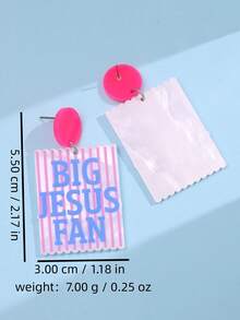 1 Đôi bông tai hình Chúa Giê-su bằng acrylic độc đáo, sáng tạo, cá nhân hóa, kiểu dáng lớn, dành cho phụ nữ dự tiệc và ngày lễ, trang sức độc đáo, vui nhộn. - Nhiều màu - Xem 5