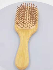 1把竹木梳，带气垫，可清洁头发，适合所有发质，可按摩头皮，防静电，居家旅行造型及柔顺护理 - 彩色 - 查看 7