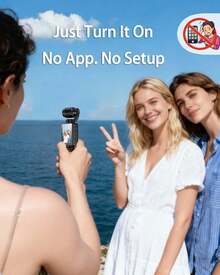 W & O Vlogging Camera With Flash Light 180° Rotating Lens Pocket Handheld POV Camera Audio Video Recording 7H Long Battery One-Button Recording For Travel Daily Life Black - 查看 7