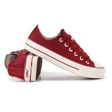 Women's Basic Casual Low-Top Sneakers Vowels - 紅木色 - 查看 4