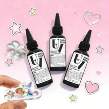 80g/160g/240g Resina UV | Resina de curado UV transparente (dura) | Kit de fabricación de joyas de cristal | Curado rápido | Secado rápido | Alta dureza | Baja contracción de resina epoxi UV | Adecuado para manualidades, moldeado y recubrimiento - Pequeña botella negra - Ver 8