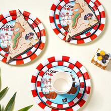 Cartoon Pirate Disposable Tableware Set, 7/9 Inch Party Plates, Disposable Paper Plates, Cups, Napkins, Suitable For Holidays, Weddings, Engagements, Birthdays, Parties, Celebrations - Multicolor - View 4