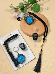 Muslim Pilgrimage Essential Electronic Counter Compass, 99 Pearl Tassel Prayer Beads Handheld Digital Counter, Muslim Islamic Religious Supplies - Multicolor - View 21