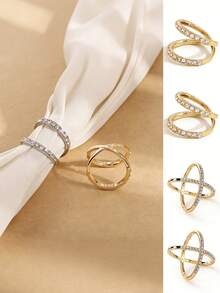 4pcs/Set Women's Scarf Clips, Zinc Alloy Multi-Function Scarf Holders - Multicolor - View 1