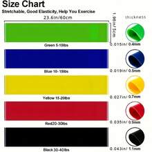 Adjustable Resistance Bands, Can Be Stacked For Tension, Suitable For Core Strength, Glute Activation, Leg Exercises And Full Body Stretching, Portable Home Gym Equipment For All Fitness Levels, Latex Material Workout Accessories - Multicolor - View 5