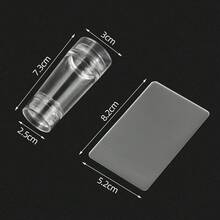 1 tấm dập móng tay bằng silicon trong suốt, dụng cụ dập móng nghệ thuật hai đầu có thể thu vào và có nắp đậy. - Trong sáng - Xem 2