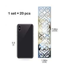 OUTANA Bộ 9 miếng dán tường gương acrylic rỗng tự dính, có thể tháo rời, không biến dạng, không phai màu, không dễ vỡ, thích hợp cho tiền sảnh, hành lang, phòng khách, phòng ăn, phòng ngủ, khách sạn và cửa hàng, có các màu vàng, bạc và đen. - LKCT6 - Xem 4