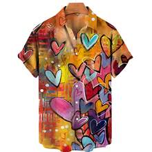 Abstract And Colorful Patterns Symbolize Creative Energy And Happy Emotions. 3D Printed Casual Short Sleeved Button Men's Shirt For Summer Fashion - A508D-aL24365 - View 3