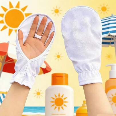 Summer Outdoor Cycling & Driving Sunscreen Gloves, Loose Fit, UV Protection, Breathable Fingerless Gloves, Suitable For Men And Women, Ice Silk Sun Protection Sleeve