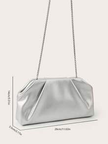 AIBBYDAR 女士手拿包，银色优雅云朵造型钱包，女士手提包，晚宴包，便携式化妆包，钱包，商务/通勤，斜挎包，配有可拆卸肩带，适合婚礼、舞会、派对、节日聚会等场合，亦可作为礼物。 - 銀色 - 查看 9