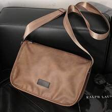 Túi đeo vai nam thời trang, túi đeo chéo phong cách retro tối giản, túi vuông nhỏ năng động ngoài trời. - Màu Khaki - Xem 2