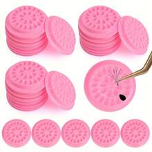 100PCS Plastic Eyelash Glue Holder Lash Tray, Disposable Lash Extension Glue Holder Pallet Pads For Eyelash Extensions - Multicolor - View 9