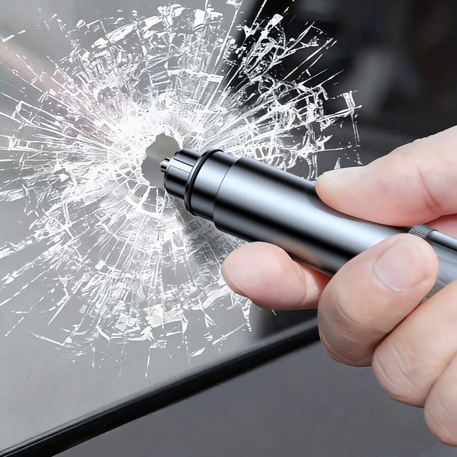 1 chiếc búa an toàn khẩn cấp, dụng cụ phá kính xe hơi kèm dao cắt dây an toàn, dụng cụ thoát hiểm cầm tay cho xe hơi và nhà cửa. - A - Xem 1
