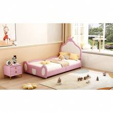 Kids Bed Frames, Headboards & Footboards - Pink + Upholstered + 90cm*200cm - View 5