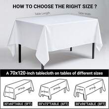 Elegant Solid White Table Cover | Perfect For Weddings, Restaurants & Holiday Events, Easy Care & Stain Resistant - White - View 5