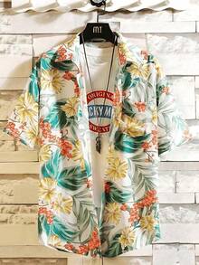 Summer Hawaiian Floral Short Sleeve Polo For Men - A508D-AL23671 - 查看 3