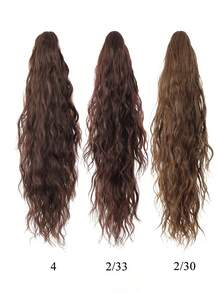 Paquete de cabello de cola de caballo rizada con onda de agua marrón profundo de 26 pulgadas, suave y natural, adecuado para mujeres - Multicolor - Ver 4