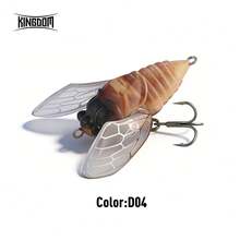 KINGDOM 1pc KingCicada F21/F27 Floating Fishing Lure 1.6g/2.4g 21mm/27mm Cicada Bait With Loud Rattle And Foldable Wings, Sharp Triple Hooks Suitable For Freshwater And Murky Waters - Multicolor - View 21
