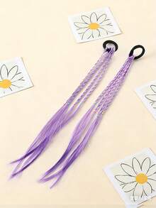 1件/套 女孩发饰，假发，辫子，发带，可爱女孩，凌乱辫子，发圈，小女孩，发绳 - 彩色 - 查看 3