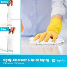 Microfiber Cleaning Cloth 24 Pack Highly Absorbent Cleaning Supplies Reusable Clean Rags For House Microfiber Cloth For Kitchen Window Car Care 11.5x11.5 Inch White - Trắng - Xem 4