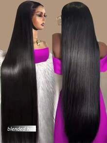 真人混纺发 8-36 英寸 13x4 高清透明蕾丝前直发假发 真人混纺发 巴西 180% 密度 蕾丝前假发 女士专用 预先拔毛 预先剪裁 无胶真人混纺发假发 闭合式假发 自然黑 - 自然色&黑色系 - 查看 5
