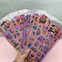 Set de 2/5/10 pegatinas de grupo de chicas de caza de brujas de K-pop, con patrones de múltiples personajes y estilos | Adecuado para scrapbooking, manualidades DIY, collage, artículos de fans, accesorios de dibujos animados (estilos aleatorios) - Rectángulo - Ver 3