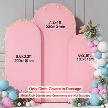 Latar Belakang Lengkungan Warna Pink Ukuran 5ft, 6ft, 6.6ft, 7.2ft, Latar Belakang Lengkungan Kain Spandex 2 Sisi, Cocok untuk Dekorasi Lengkungan Pesta Ulang Tahun dan Pernikahan (Rangka Lengkungan Tidak Termasuk, Hanya Latar Belakang Kain) - Berwarna merah muda - View 4
