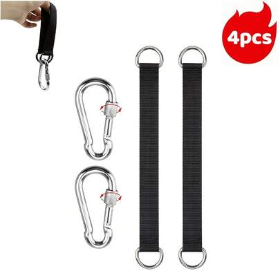 露营双安全扣，可调节耐用悬挂绳套装，适用于户外配件